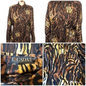 Vtg 80s Escada by Margaretha Ley 100% silk animal print" Made in  Germany.